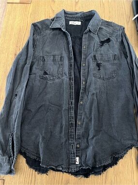 Hollister Washed Black Denim Shirt